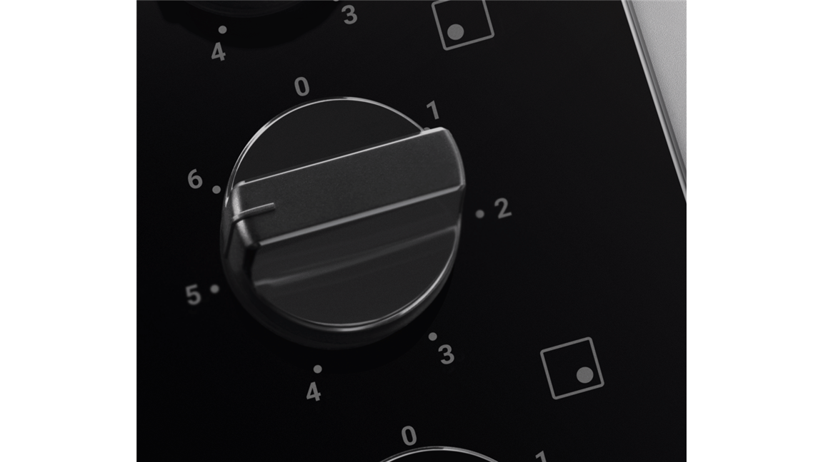 Stylish black control knobs